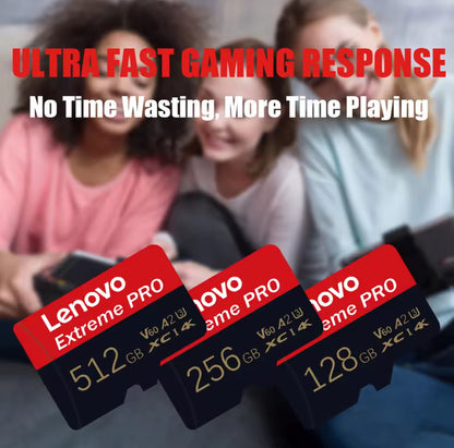 Tarjeta de memoria SD Lenovo 2TB, 1TB, tarjeta TF Class10 de alta velocidad, vídeo 4K Ultra HD, tarjeta SD A2, 128GB, 512GB, tarjeta TF para cámara de teléfono