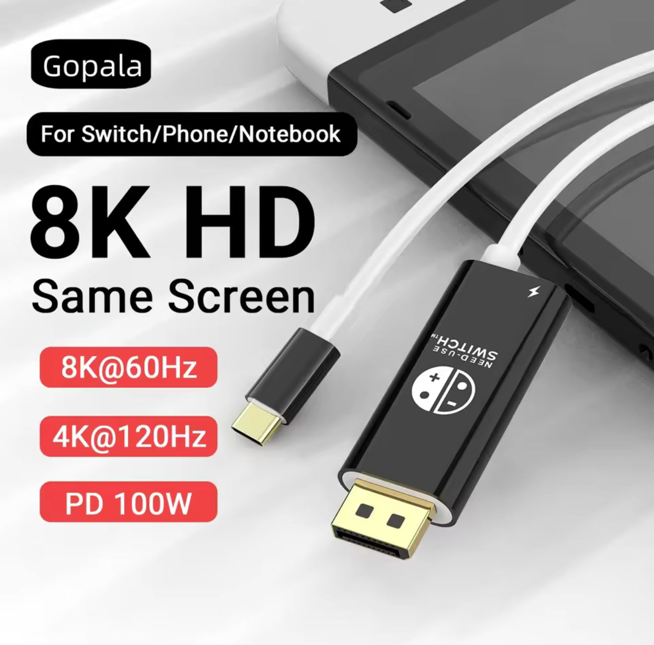 Portable Switch Dock USB Type C to HDMI Conversion Cable for TV Docking Mode Compatible with Nintendo Switch, Steam Deck