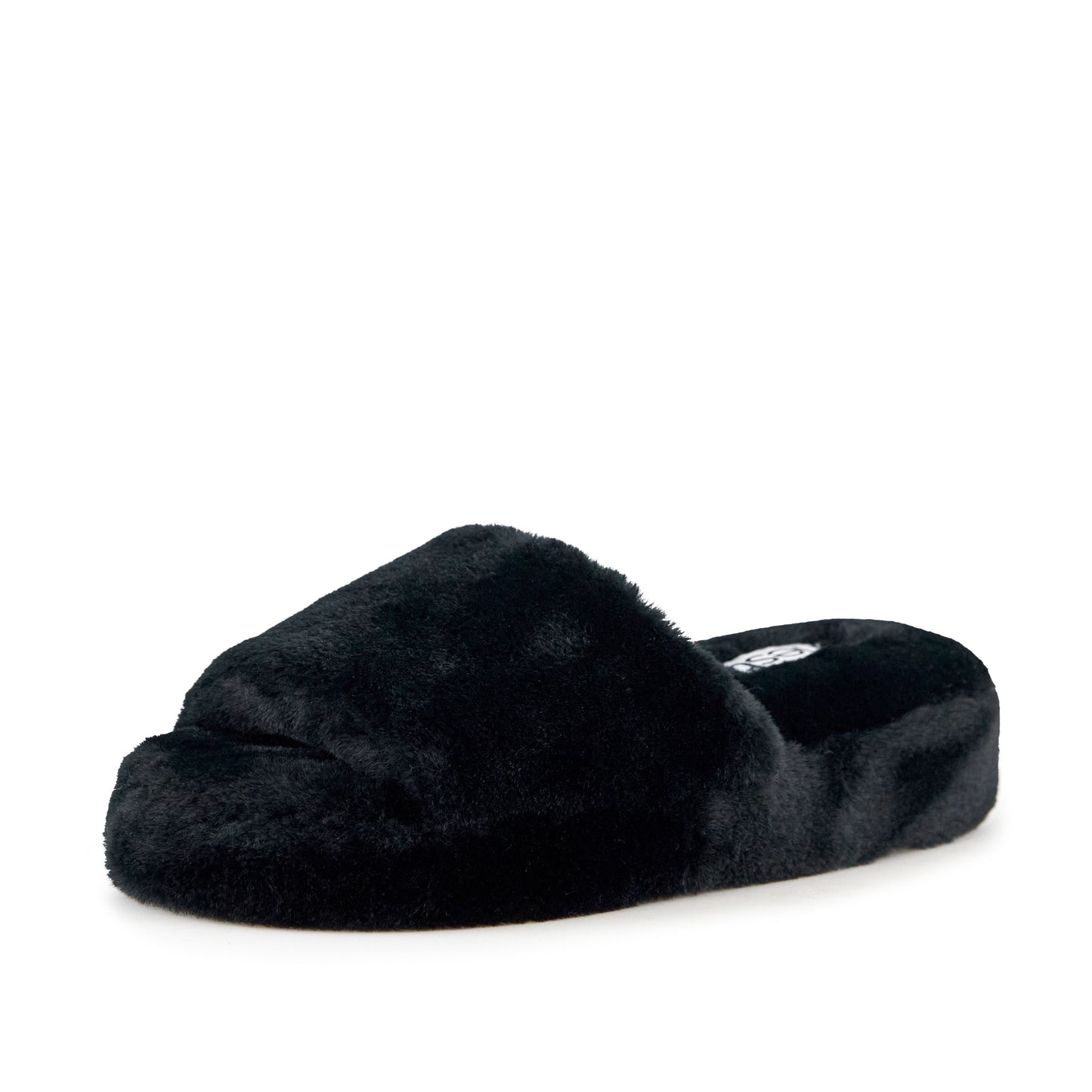 Pantuflas Geneva de piel sintética para mujer, color negro 