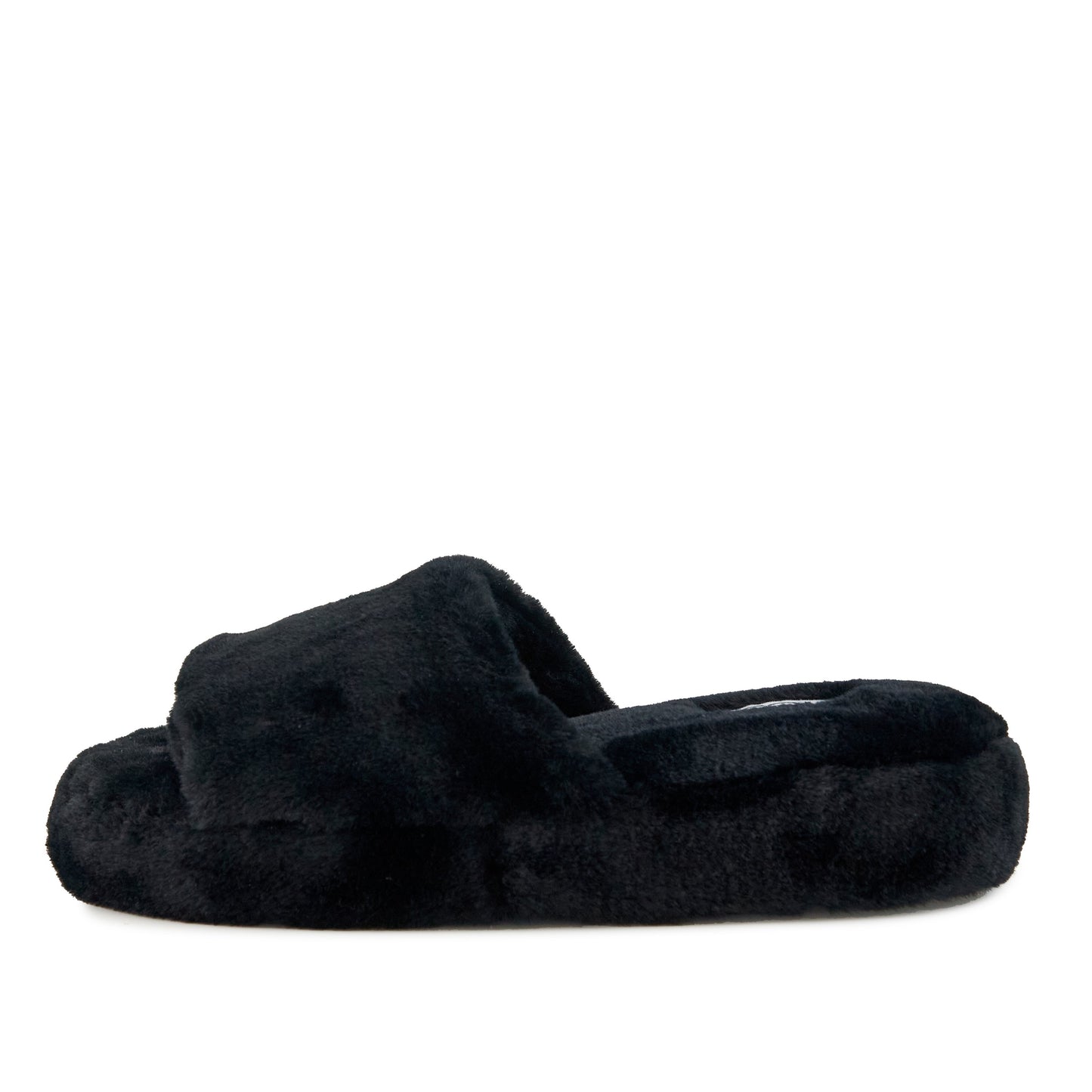 Pantuflas Geneva de piel sintética para mujer, color negro 