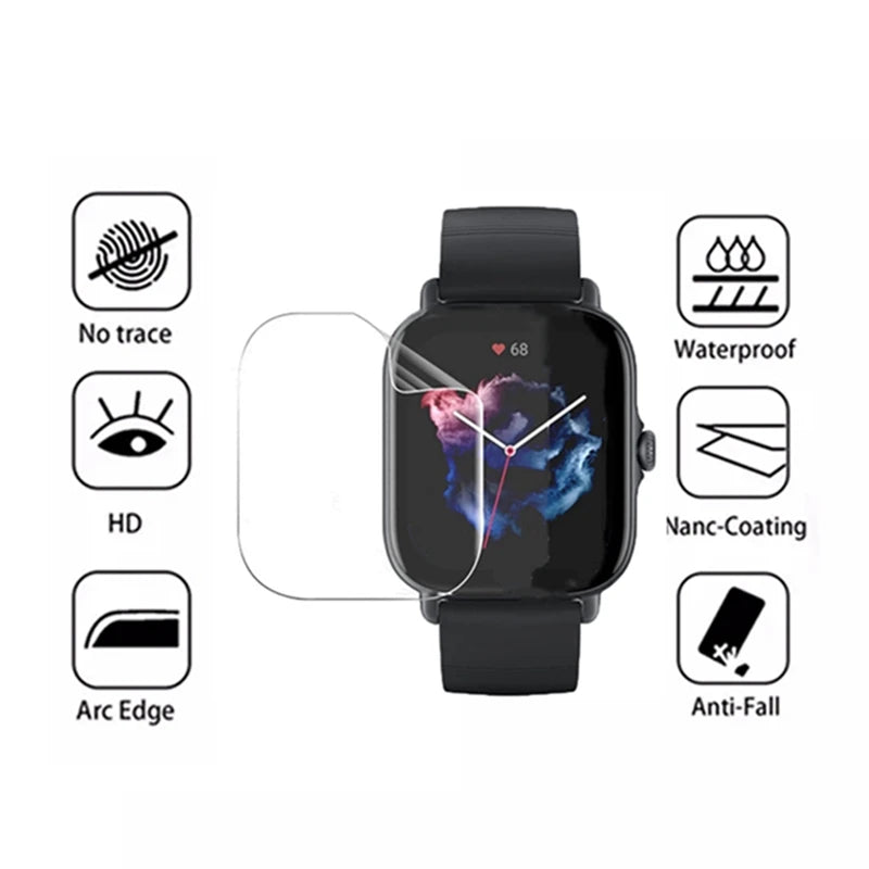 3PCS Soft Hydrogel Film For Amazfit GTS 3 GTS 2 2e GTS 2 Mini Smartwatch Screen Protector for GTS4 GTS2e GTS3 Film Not Glass