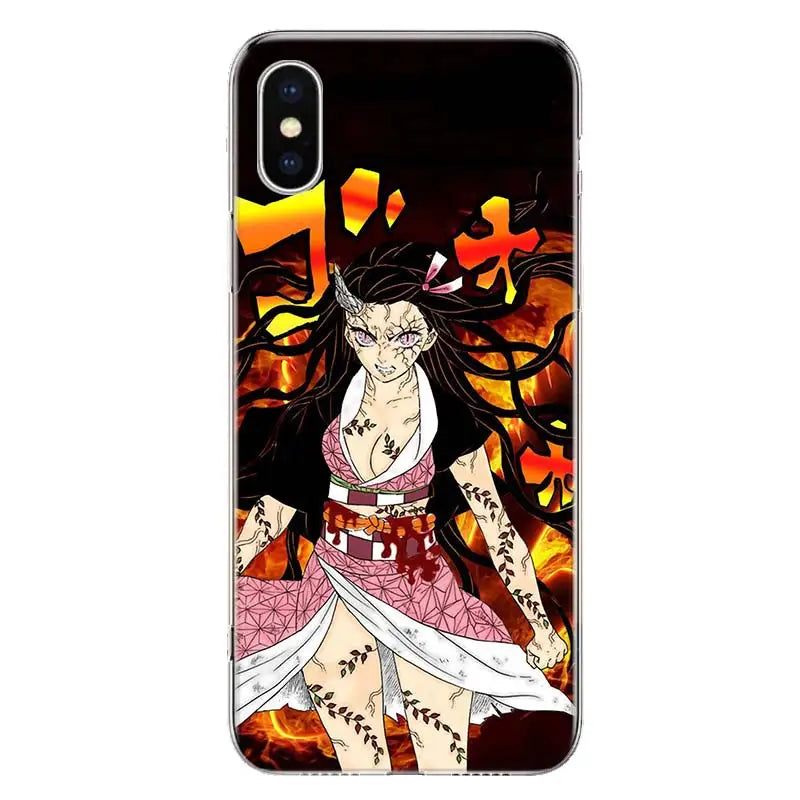 Anime Demon 😈 Slayer Kimetsu no Yaiba Japan Phone Case For Apple iphone 15 + 14 13 12 Mini 11 Pro Max SE X XS XR 7 8 6S Plus