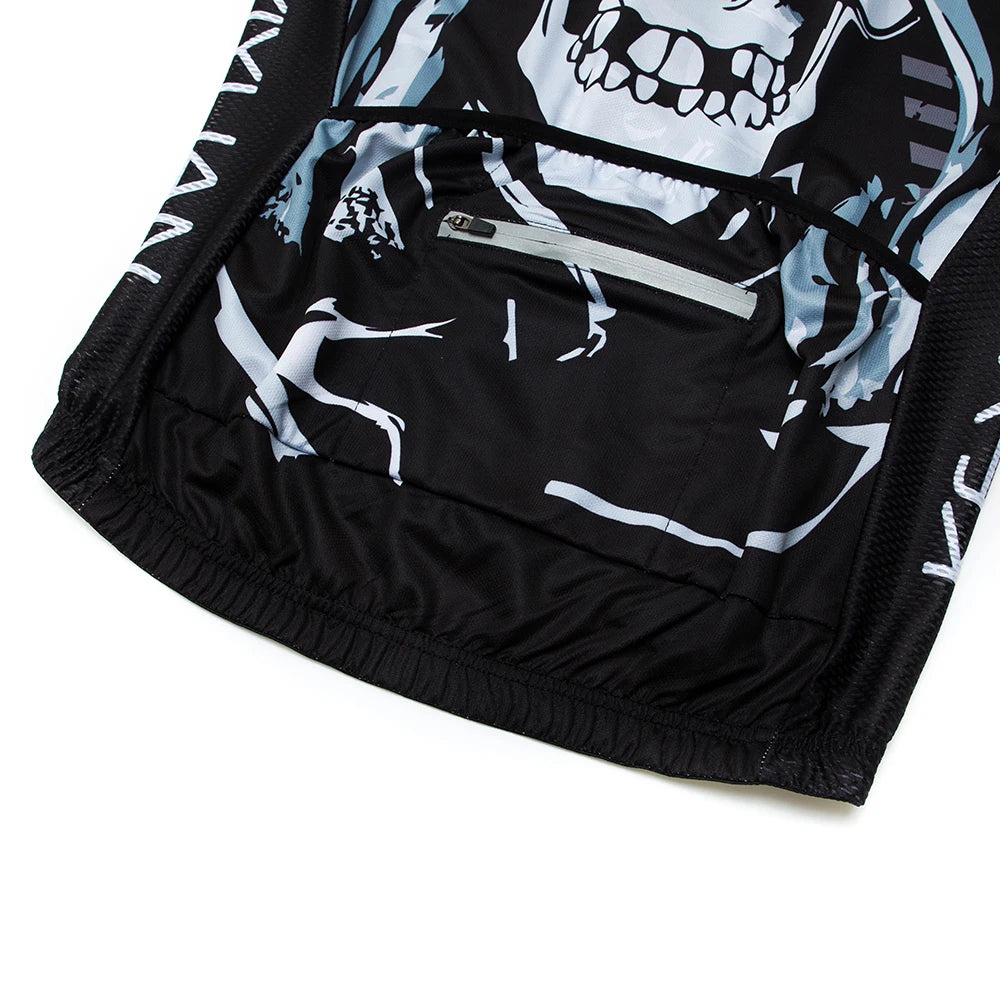 KEYIYUAN New Skull Series Men Bike Jersey Short Sleeve MTB Cycling Shirt Road Mountain Bicycle Clothing Tops Wielerkleding Heren