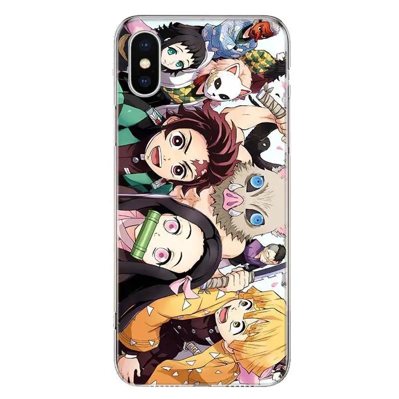 Anime Demon 😈 Slayer Kimetsu no Yaiba Japan Phone Case For Apple iphone 15 + 14 13 12 Mini 11 Pro Max SE X XS XR 7 8 6S Plus