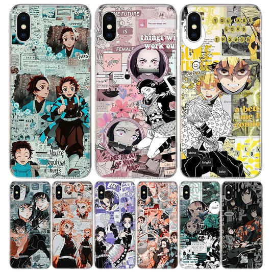 Demon😈Slayer Anime Cover Phone Case For iPhone 15 14