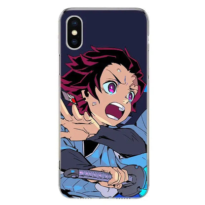 Anime Demon 😈 Slayer Kimetsu no Yaiba Japan Phone Case For Apple iphone 15 + 14 13 12 Mini 11 Pro Max SE X XS XR 7 8 6S Plus
