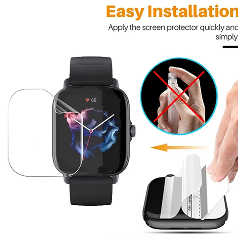 3PCS Soft Hydrogel Film For Amazfit GTS 3 GTS 2 2e GTS 2 Mini Smartwatch Screen Protector for GTS4 GTS2e GTS3 Film Not Glass