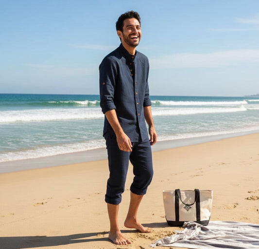 Japan Style Mens Linen Cotton Shirt Harajuku Stand Collar Long Sleeve Slim Fit Solid Color Male Casual Breathable Classical Tops