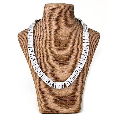 Collar de plata de ley 925 rodiada con circonita de grado AAA en