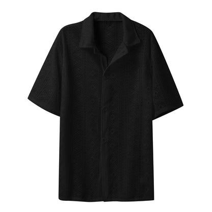 Men’s summer see-through lace shirt