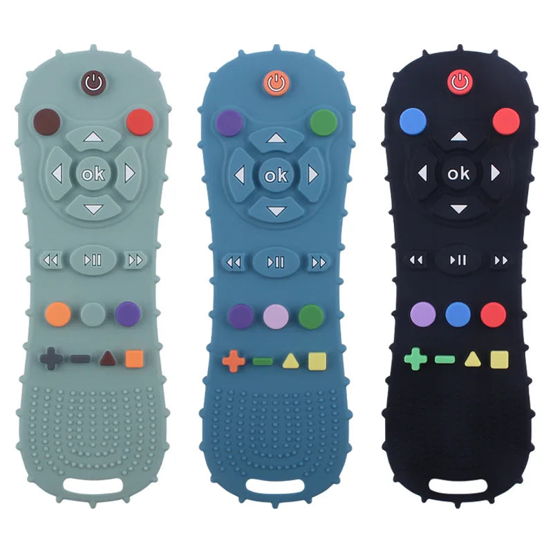 1Pcs Baby Teether TV Remote Control Shape Silicone Teether for Rodent Gum Pain Teething Toy Kids Sensory Educational Toy