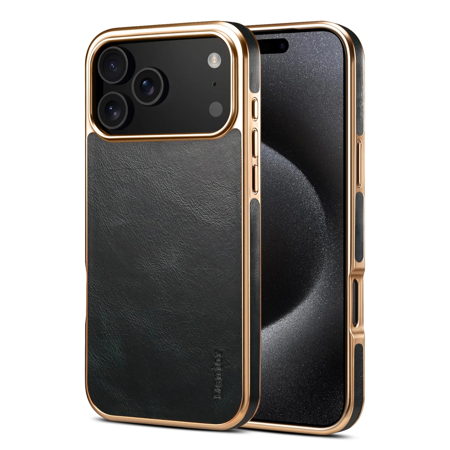Luxury Oil Wax Cowhide Leather Case for iPhone 16 Pro Max 17 Air 15 Plus 14 Pro 13 12 Lens Electroplating Protective Phone Cover