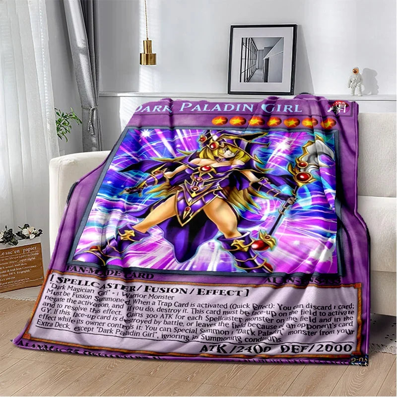 3D Monster Gold Card Cartoon  Yu-Gi-Oh Anime Dack Magician Game Soft Flannel Blanket
