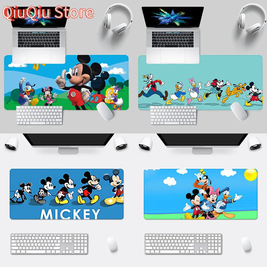 Cute Anime Mickey Minnie Mousepad HD Printing Computer Gamers Locking Edge Non-slip Mouse Pad XXL90x40cm Keyboard PC Desk Pad