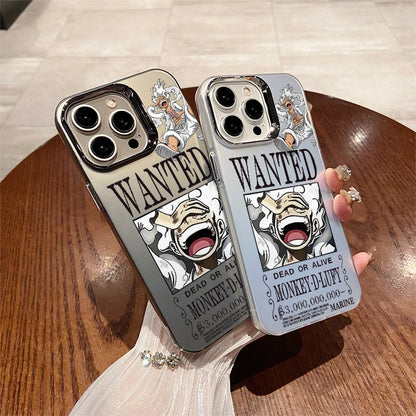 One Piecee Anime Straw Hat y Electroplating Fall Shockproof Case For iPhone 15 14 Plus 13 12 11 Pro X Xs Max Cover WK135