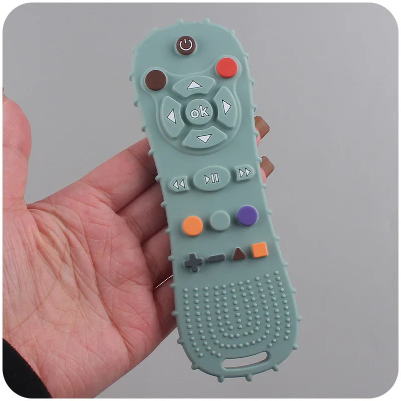 1Pcs Baby Teether TV Remote Control Shape Silicone Teether for Rodent Gum Pain Teething Toy Kids Sensory Educational Toy