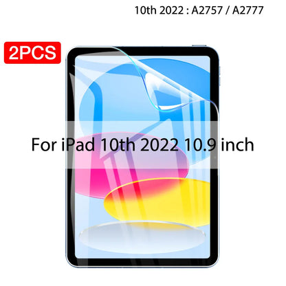 2PCS Hydrogel Film For Ipad Pro 11 12.9 Air 4 5 13 2024 Screen Protector For Ipad Mini 6 2 3 10.2 9.7 2021 9 Genration Not Glass