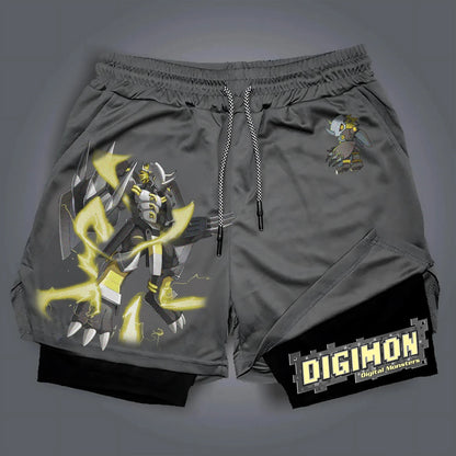 Digimon Peripheral Products Digital Monster Print Men's Shorts Streetwear GYM Sports Men's 2025 Summer Fashion Street Shorts