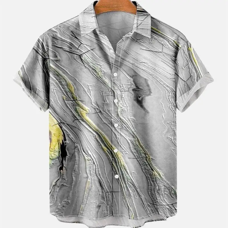 Stripe Silky Printing High Qualit Vintage Oversized Novelties Trend To Sell Men's Casual Social Solid Color Hawaii Shirt Hot New