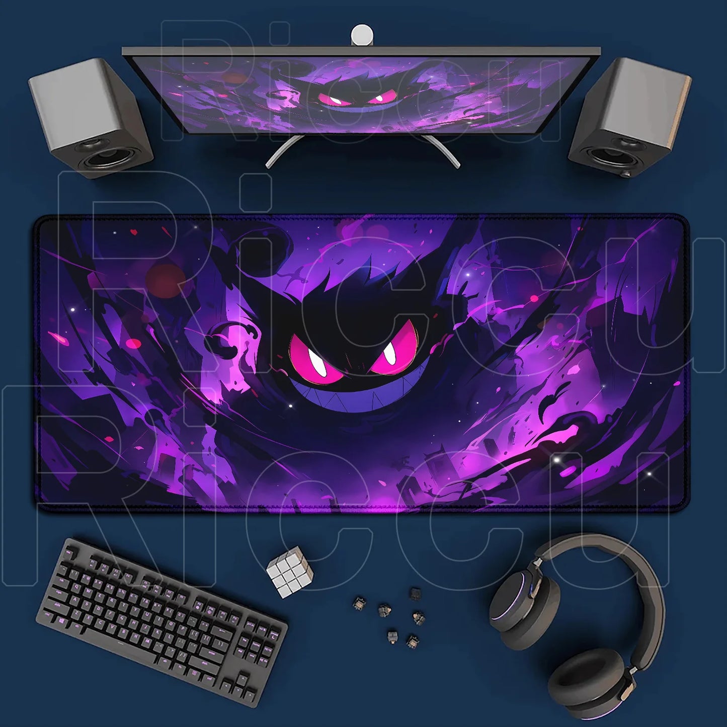 2026 New P-pokemon Gengar Wallpaper Cool Mouse Pad Gaming Large Anime Desk Keyboard Mats Non-slip Rubber Speed E-sports Mousepad