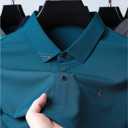 Men's T-shirt Lapel, Slim Business Gentleman Long Sleeve Top, Spring 2024, Men's Polo Shirt M-4XL