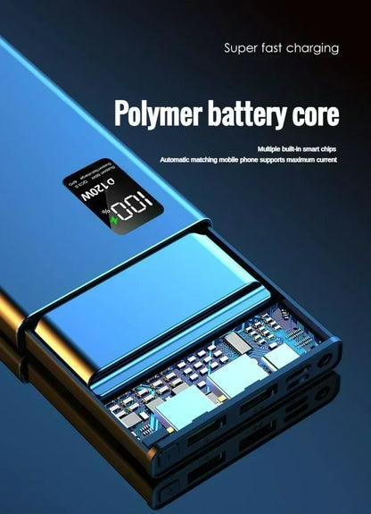120W High Capacity Power Bank 50000mAh Fast Charging Powerbank Portable Battery Charger For iPhone  Samsung Huawei