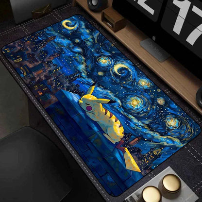 Leather Mouse Pad Pokemon Pikachu Mouse Mat Desk Mousepad For LOL Lockedge Large Gaming Accessories Computer Gamer Keyboard Pad