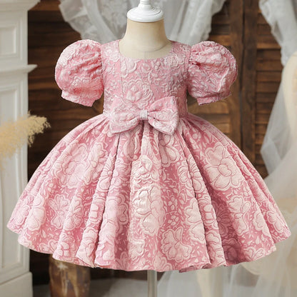 Baby Girls Party Dress Backless Elegant Lace Birthday Vestidos Bow Wedding Toddler Kids Princess Dress for 1-5 Y Baby's Clothes