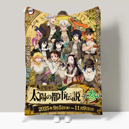 ANIME DEMON SLAYER Blanket Design Lightweight  For Dorms, Naps, Living Room, Office,Sofa,All-Season