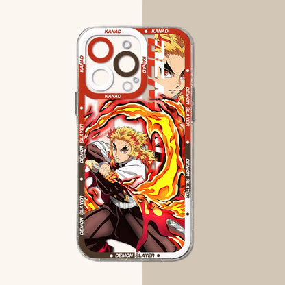 Hot Japan Anime Demons Slayers Phone Case For iPhone 15 14 13 12 Mini 11 Pro Max X XR XS 6 7 8 SE Plus Soft Transparent Cover