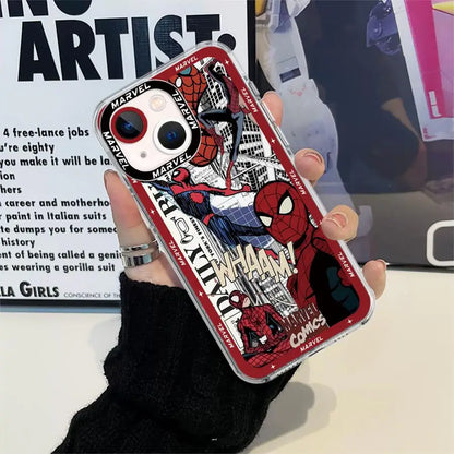 Spider-Mann Soft Phone Case for iPhone 14 16 Plus15 Pro Max 11 12 Mini 13 Pro Max SE 8 7 Plus XR X XS Max Clear Cover