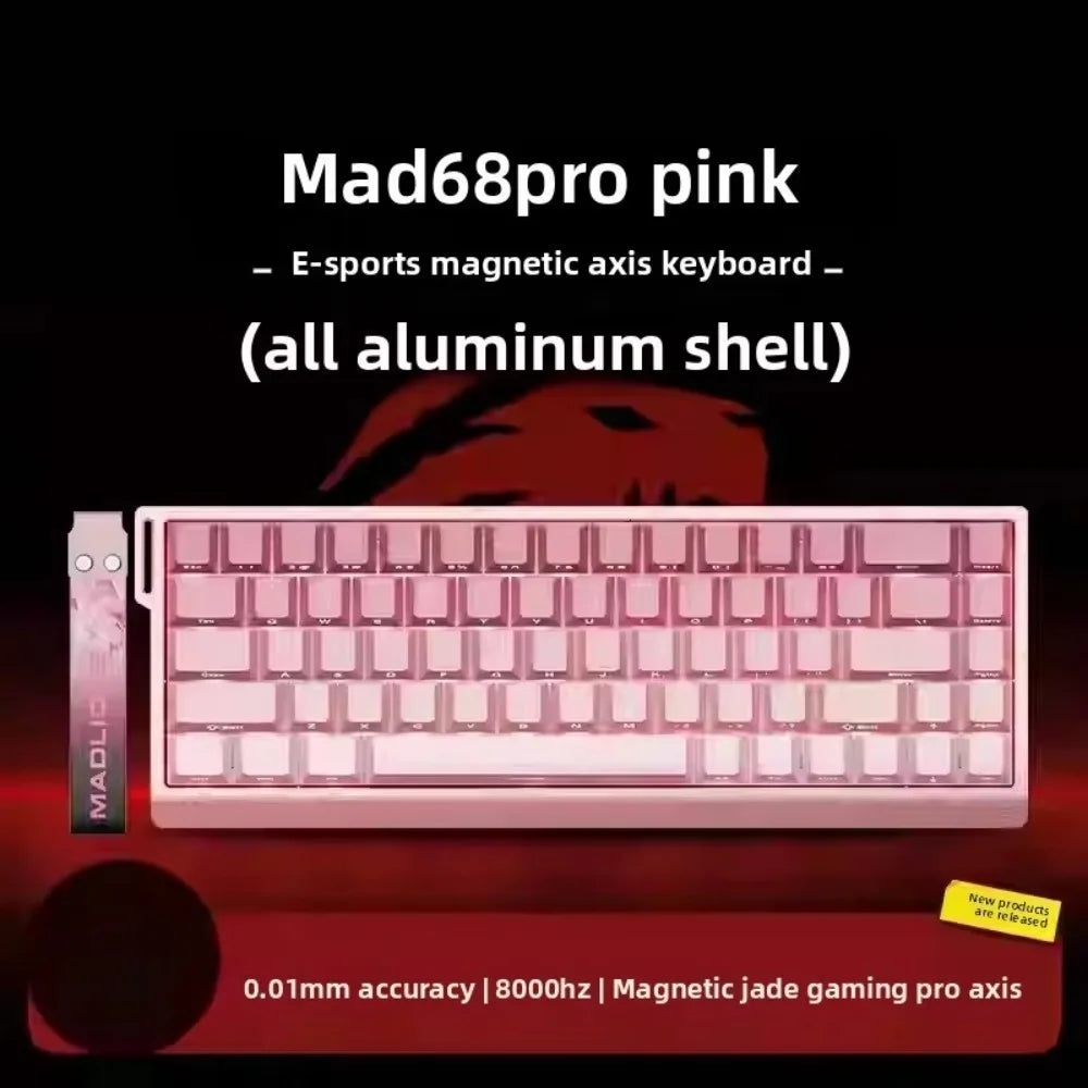 MADLIONS MAD 60/68HE Gaming Magnetic Switch Keyboard 61/68 Key Web Drive 8K Wired Custom Return RT Adjustable Keystroke Hot Swap