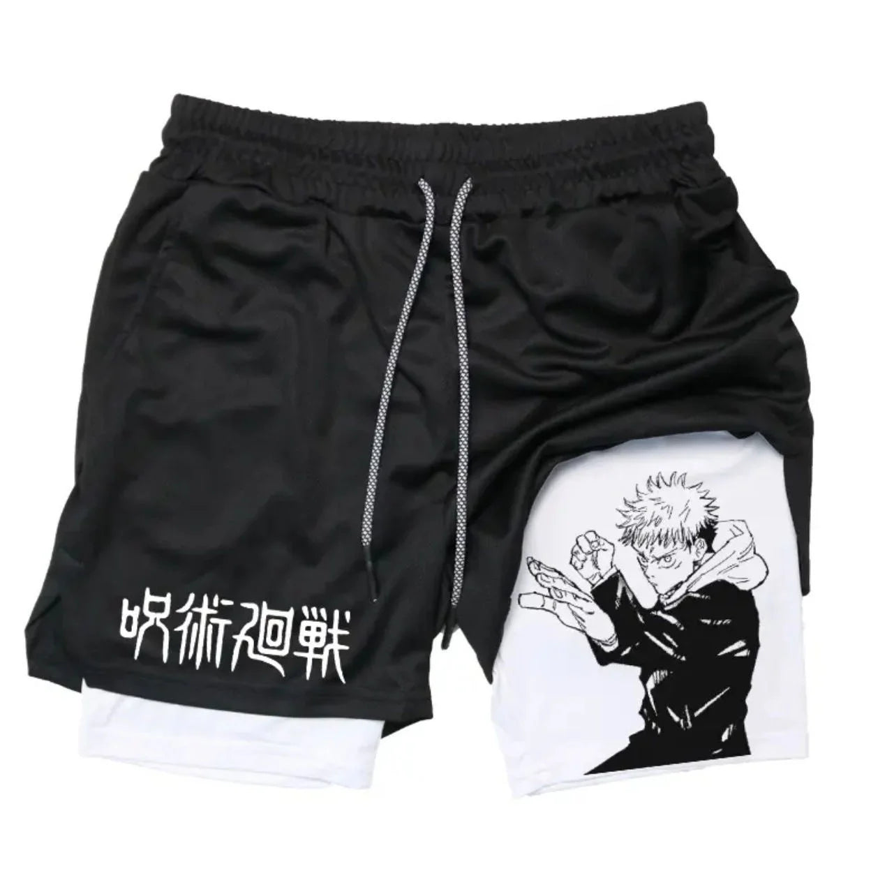 2025 Summer Hot-selling New Animation Series 3D Fashion Trend Fake Two-piece Shorts Outdoor Leisure Street Breathable Shorts