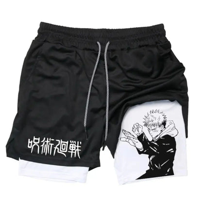 2025 Summer Hot-selling New Animation Series 3D Fashion Trend Fake Two-piece Shorts Outdoor Leisure Street Breathable Shorts