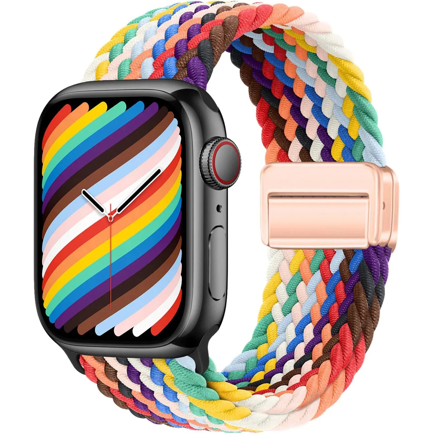 Braided Strap For Apple Watch Band 44mm 40mm 45mm 49mm 41mm 38 buckle Bracelet iWatch Series se 7 3 6 8 9 Ultra 2 Magnetic Band