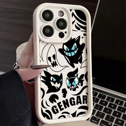 Pokemon Gengar Phone Case for iPhone 16 15 14 13 12 Mini 11 Pro Max XS X XR 8 7 Plus Liquid Soft Silicone Shockproof Back Cover