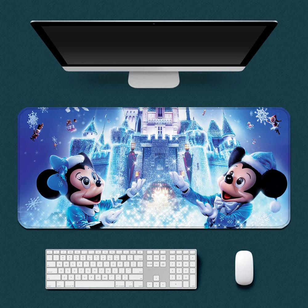 Cute Cartoon Mickey Minnie Mousepad HD Printing Computer Gamers Locking Edge Non-slip Mouse Pad XXL90x40cm Keyboard PC Desk Pad