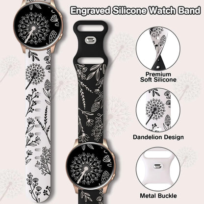 NEW Silicone Strap For Galaxy Watch 4/5/6/7 20mm 44 45mm 5 Pro 40mm Two-Tone Dandelion Band for correa Galaxy Watch 6 classic