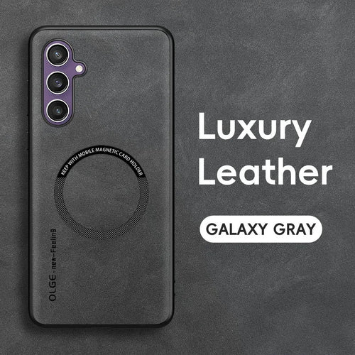 Magnetic For Magsafe Leather Case For Samsung Galaxy S24 S23 S22 Ultra