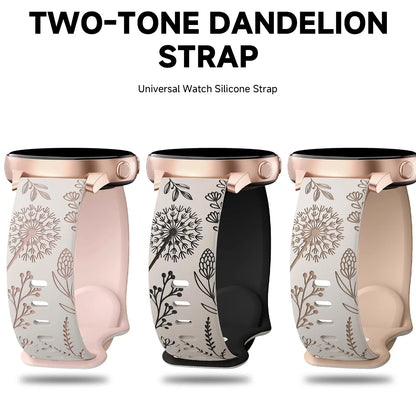 NEW Silicone Strap For Galaxy Watch 4/5/6/7 20mm 44 45mm 5 Pro 40mm Two-Tone Dandelion Band for correa Galaxy Watch 6 classic