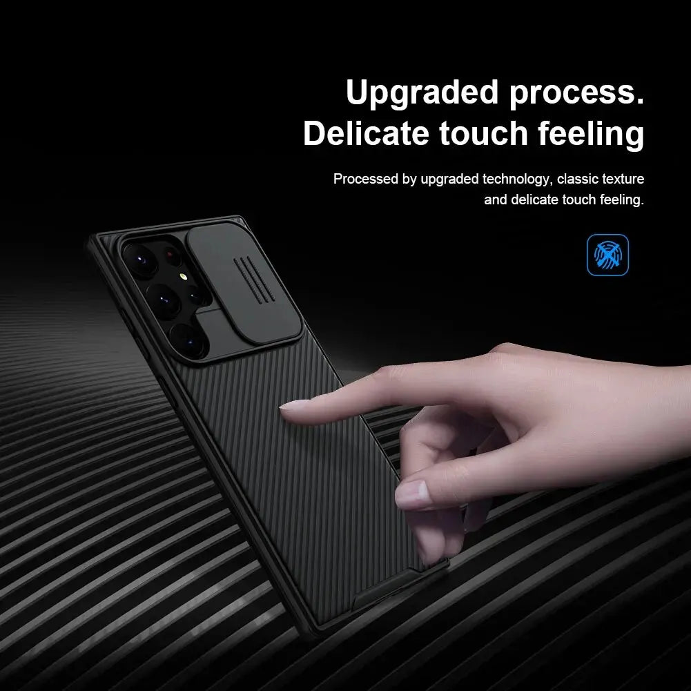Nillkin Striped Phone Case for Samsung Galaxy S24 Ultra S23 S22 S21 Ultra Premium Upgraded Shockproof with Slide Camera Cover