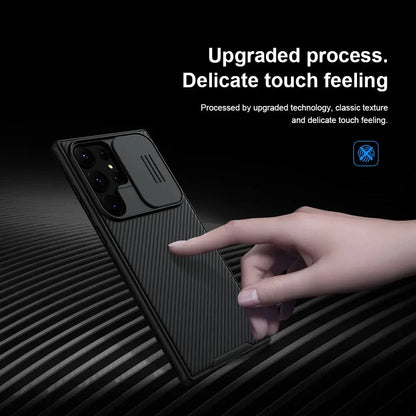 Nillkin Striped Phone Case for Samsung Galaxy S24 Ultra S23 S22 S21 Ultra Premium Upgraded Shockproof with Slide Camera Cover