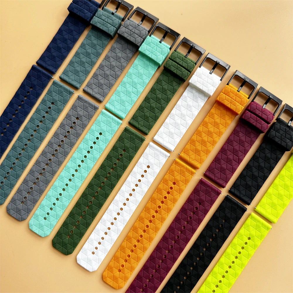 20mm 22mm Sports Football Pattern Silicone Watch Straps For Samsung Galaxy Watch 6 5 Pro 44mm 40mm 4 6 Classic 43mm 47mm Band