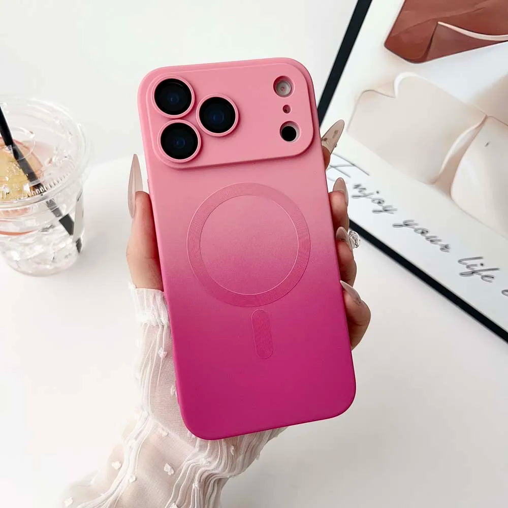 Colorful Gradient for Magsafe Wireless Charge Case for iPhone 17 Air 16 15 14 13 12 11 Pro Max Plus Soft Silicone Magnetic Cover