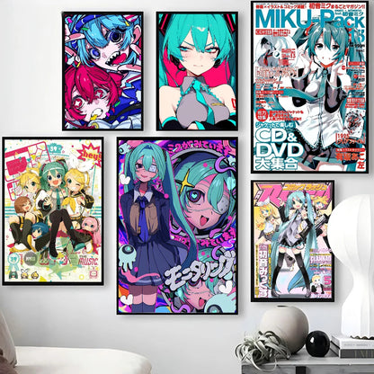 1PC Virtual Idol H-Hatsunes MikU Poster Poster Paper Print Home Living Room Bedroom Entrance Bar Cafe Art Painting Decoration