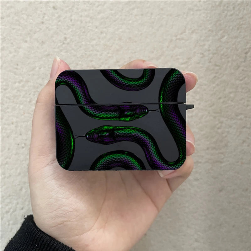 Luxurious Black Snake Earphone Case for Airpods 1 2 3 Pro Colorful Dragon Wireless Headphone Charging Box Cover for Air Pod 3