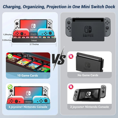 Nintendo Switch Joycon Charger Game Card Slot Switch TV Dock Station with HDMI & 3.0 USB Port for Switch OLED Storage Charging Stand