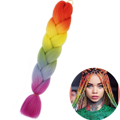 AZQUEEN 24 Inches Jumbo Braiding Hair Synthetic Hair Extensions Afro Ombre Crochet Braid Hair Wholesale For Women