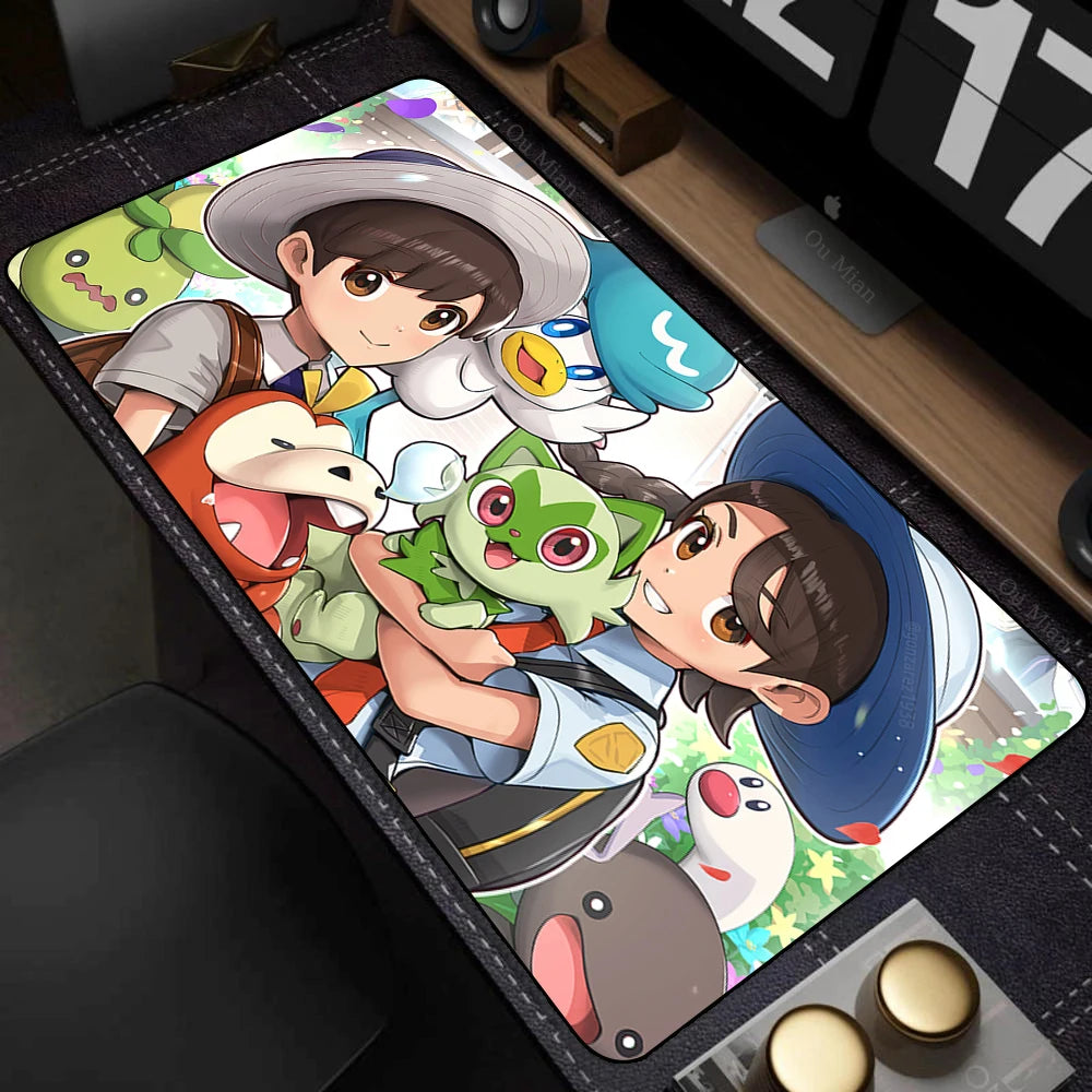 Mouse Pad Gamer XXL Mouse Mat P-pokemon Desk Mats Table of Office Carpet Gamer Natural Rubber Mice Pad Lockrand Mousepad 90x40cm