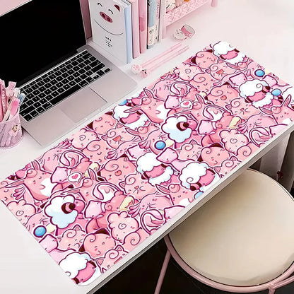 Gaming Mouse Pad Large Gamer Keyboard Desk Anime Mouse Mat Carpet P-pokemon Jigglypuff Rubber Playmat Notbook Pc Mousepad